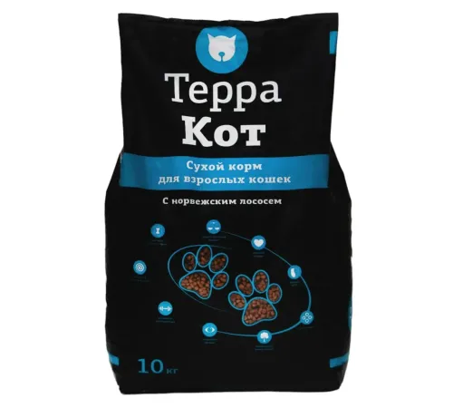 Терра Кот для взрослых кошек (Норвежский лосось), 10 кг