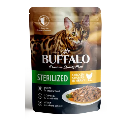 Mr. Buffalo Sterilized Cat (Цыпленок в соусе), 85 г