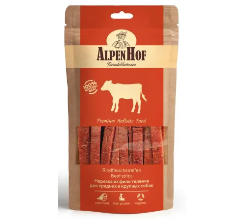 AlpenHof Нарезка из филе теленка для средних и крупных собак 80 г