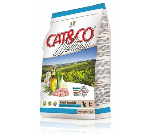 Cat&co Wellness Adult Sensible (Рыба и рис) 400 г