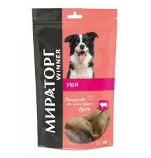 Winner Мираторг Лакомство Уши говяжьи для собак, 50 г