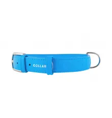 Collar Glamour Ошейник с объемной надписью голубой, 25мм, 38-49см