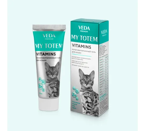VEDA Мультивитаминный гель для кошек MY TOTEM VITAMINS, 75 мл