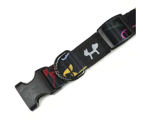 United Pets Ошейник Complete me, черный с разноцветными булавками, XS 10 x 180/300 мм