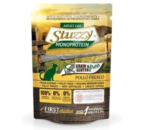 Stuzzy Monoprotein Паучи для кошек (свежая курица), 85 г