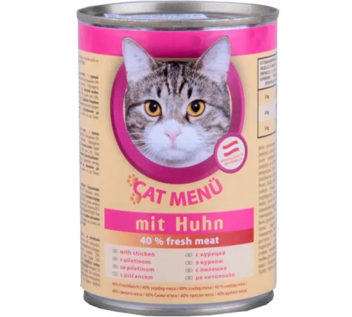 CAT Menu Консервир. корм для кошек (Курица), 415 г