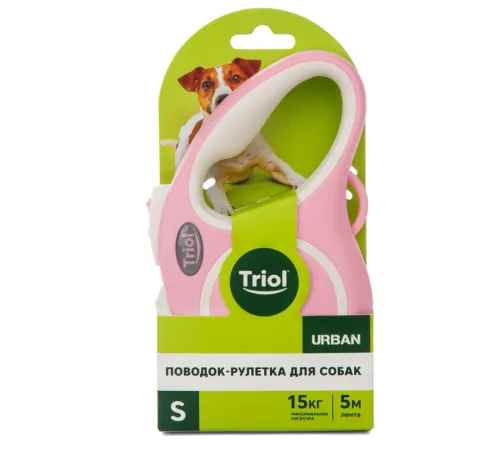 Triol Поводок-рулетка Urban, розовый, S, 5м до 15кг
