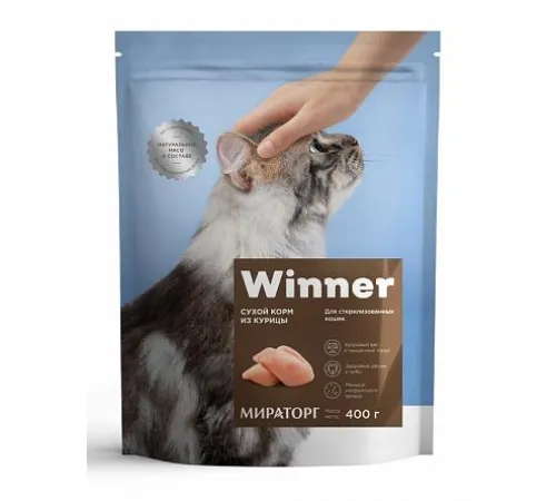 Мираторг Winner для стерилизованных кошек (Курица) 400 г