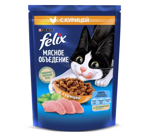 Felix Мясное объедение для взрослых кошек (Курица), 200 г