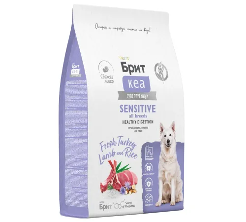 Брит Кеа Dog Adult Sensitive Healthy Digestion (Индейка, ягненок), 1,5 кг New