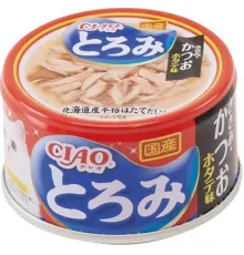 INABA CIAO Toromi Куриное филе с тунцом Кацуо со вкусом морского гребешка, 80 г