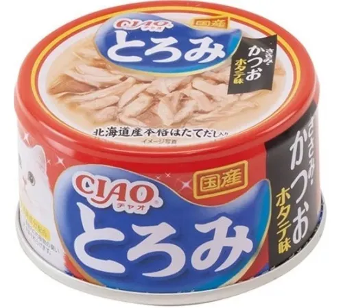 INABA CIAO Toromi Куриное филе с тунцом Кацуо со вкусом морского гребешка, 80 г