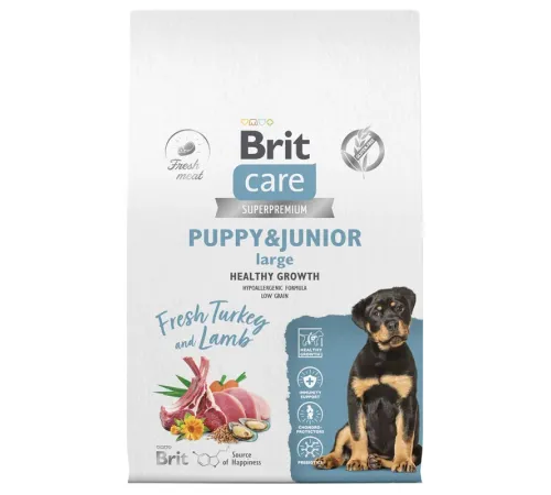 Брит Кеа Dog Puppy&Junior L Healthy Growth (Индейка, ягненок), 3 кг