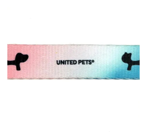 United Pets Поводок Complete me, розово-голубой тай-дай, 25 мм, 120 см