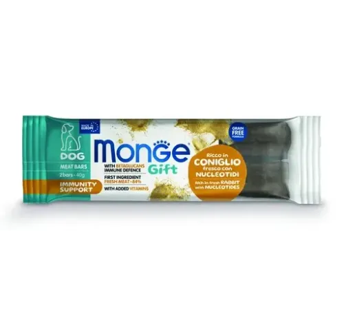 Monge Gift Immunity Support Dog Мясные батончики с кроликом, нуклеотидами и бета-глюканами, 40 г