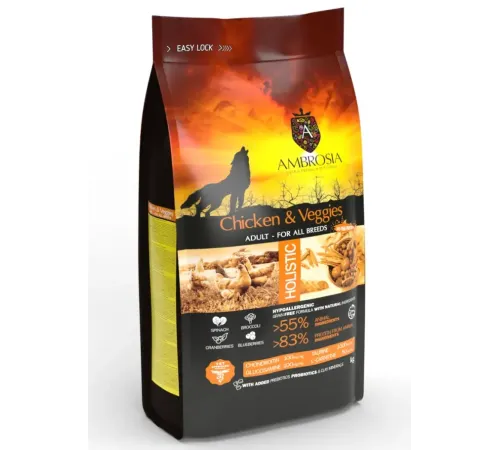AMBROSIA Adult All Breed (Курица, овощи), 12 кг