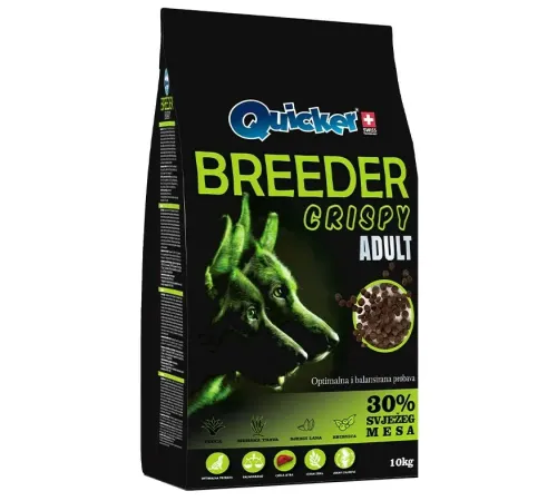 Quicker Breeder Adult Dog (Курица, говядина, рыба), 10 кг