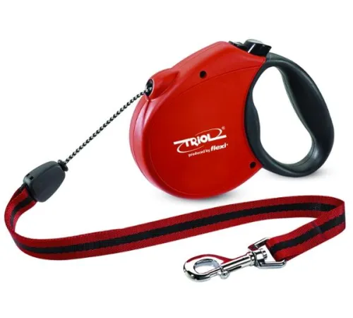 Поводок-рулетка Triol by Flexi Standart Soft трос 5 м (L) красный