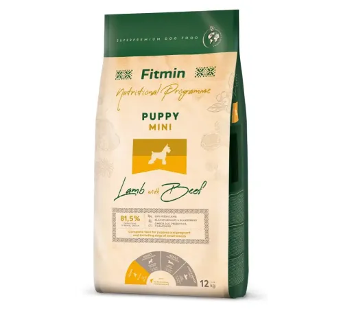 Fitmin Dog Mini Puppy (Ягненок, говядина), 2,5 кг