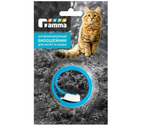 Gamma Ошейник БИО для кошек антипаразитарный, 350х10х3 мм