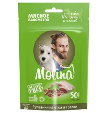Molina Лакомство для собак Рулетики из утки и трески, 50 г