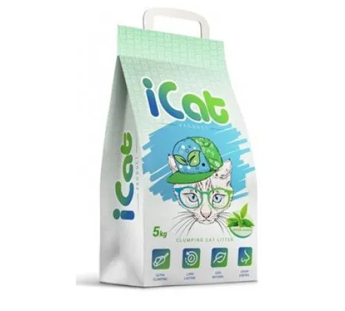 iCat Наполнитель комкующийся Зеленый сад 5 кг
