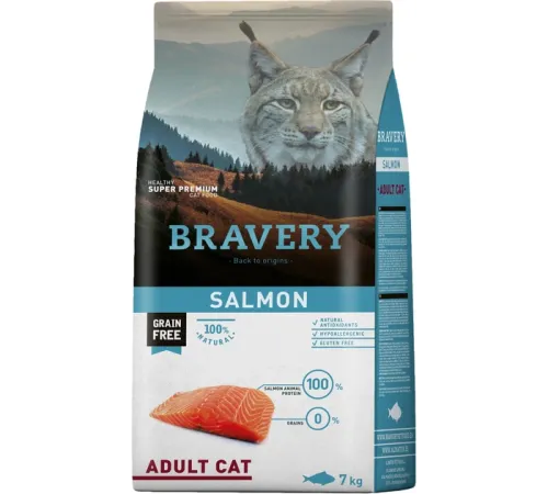 BRAVERY Adult Cat (Лосось), 7 кг