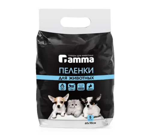 Gamma Пеленки для животных, 60х90 см (уп.5шт.)