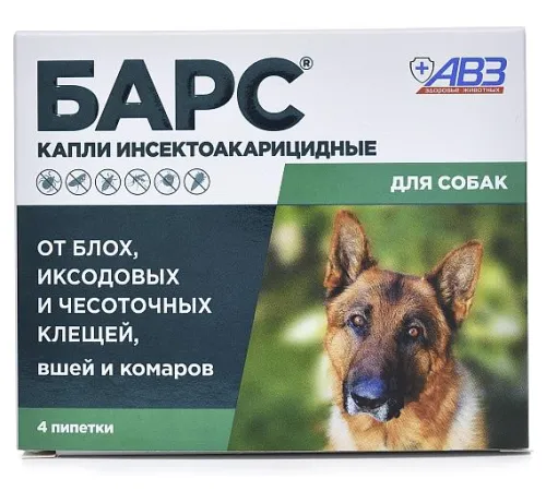 Агроветзащита Барс капли от блох и клещей для собак, 1 пипетка 0,67 мл