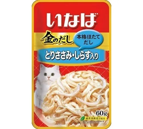 INABA CIAO Kinnodashi Куриное филе с мальками ширасу, 60 г