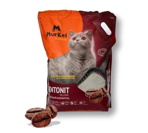 Murkel Наполнитель бентонитовый (Кофе), 20 л/16 кг
