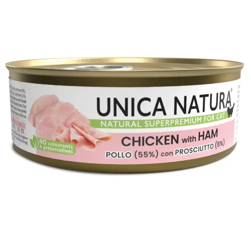 Unica Natura Консерва для кошек (Курица, ветчина), 70 г