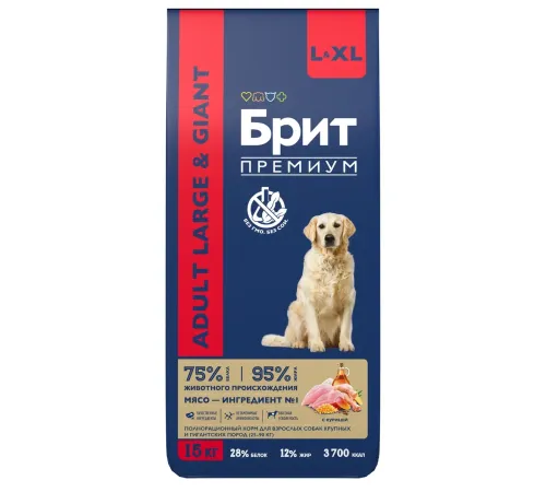 Брит Премиум Dog Adult Large and Giant (Курица), 3 кг