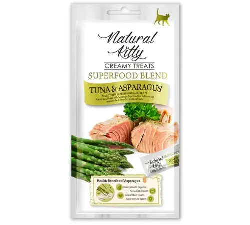 Natural Kitty Superfood Blend Крем-суп (Тунец и спаржа), 12 г х 4 шт (упаковка)