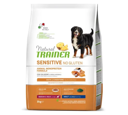 Trainer Natural Sensitive No Gluten Medium&Maxi Adult (Лосось) 3 кг