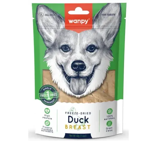 Wanpy Dog Сублимированное лакомство Утка, 40 г