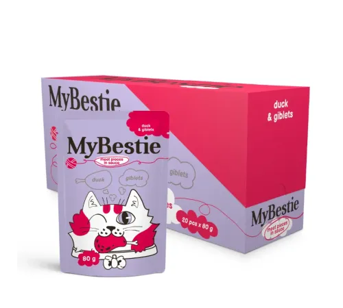 MyBestie для кошек (Утка с потрошками в соусе), 80 г
