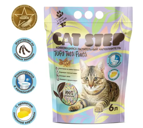 Cat Step Tofu Tutti Frutti, 6 л (2,8 кг)