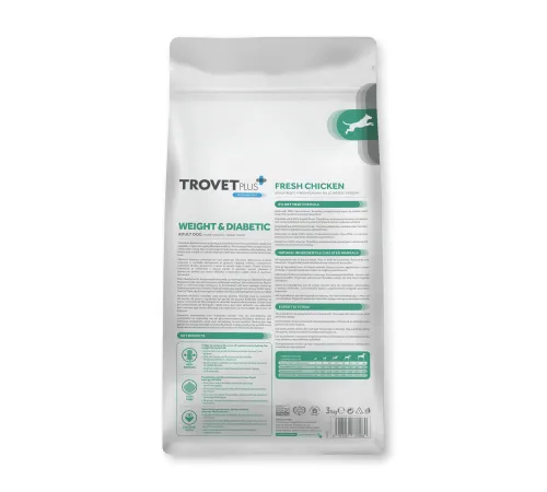 Trovet Plus Adult Dog Weight & Diabetic (Курица), 3 кг