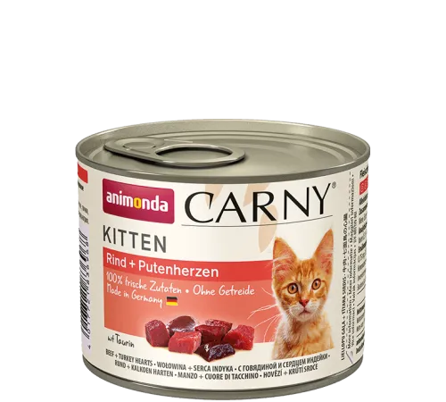 Carny Kitten (с говядиной и сердцем индейки) 200 г х 10 шт