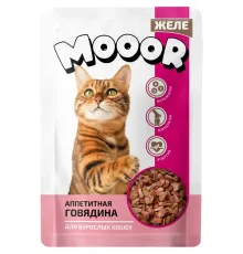 MOOOR Консервы для кошек (Говядина в желе), 75 г х 28 шт