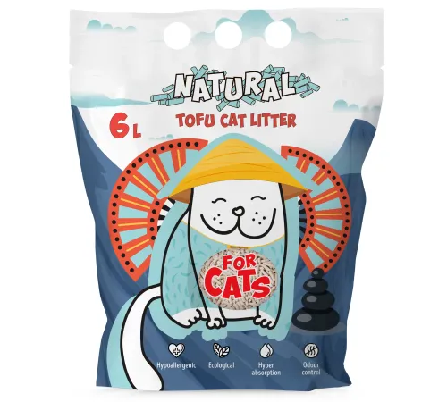 FOR CATS Наполнитель Tofu Natural (без запаха), 6 л