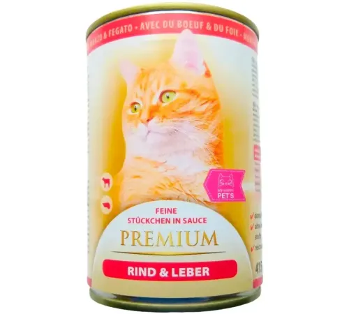 My Happy Pets Premium Консервы для кошек (Говядина, печень), 415 г
