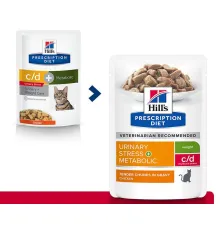 Hill's Prescription Diet c/d Multicare Stress + Metabolic для кошек, с курицей, 85 г