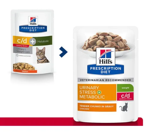 Hill's Prescription Diet c/d Multicare Stress + Metabolic для кошек, с курицей, 85 г
