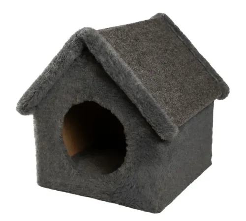 Cat House Домик-будка, 38 см, ковролин Серая