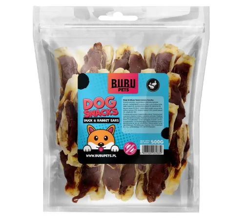 Bubu Pets Ушки кролика, фаршированные уткой, 500 г