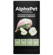 AlphaPet Superpremium Крем-лакомство с кроликом и яблоком, 48 г