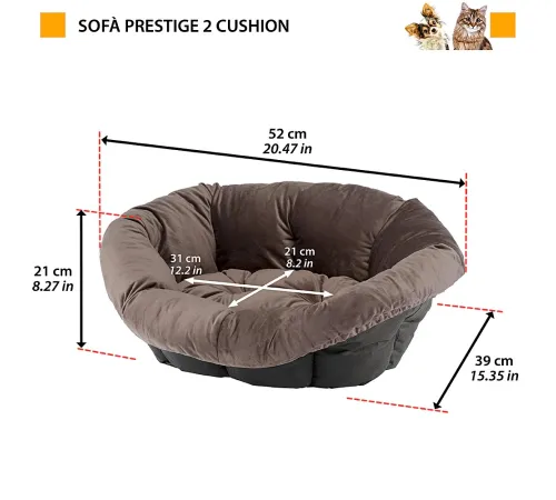 Ferplast Запасная подушка PRESTIGE, серая, 52 x 39 x h 21 см