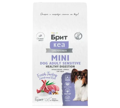 Брит Кеа Adult Mini Sensitive Healthy Digestion (Индейка и ягненок), 400 г new